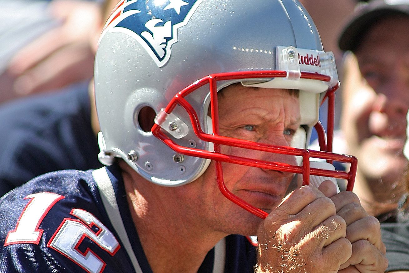 (090708 Foxboro, MA) New England Patriots Vs Kansas City Chiefs at Gillette Stadium. A Tom Brady fan looking a bit sad after Brady left the game when he injured his knee in the first quarter Sunday, September 7, 2008. Staff Photo by Matt Stone