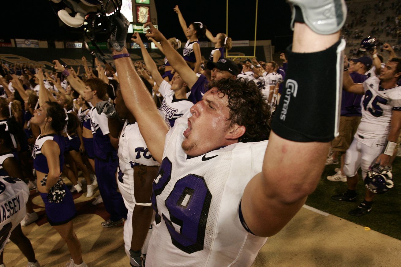 Texas Christian University linebacker Jason Phillips (39) ce