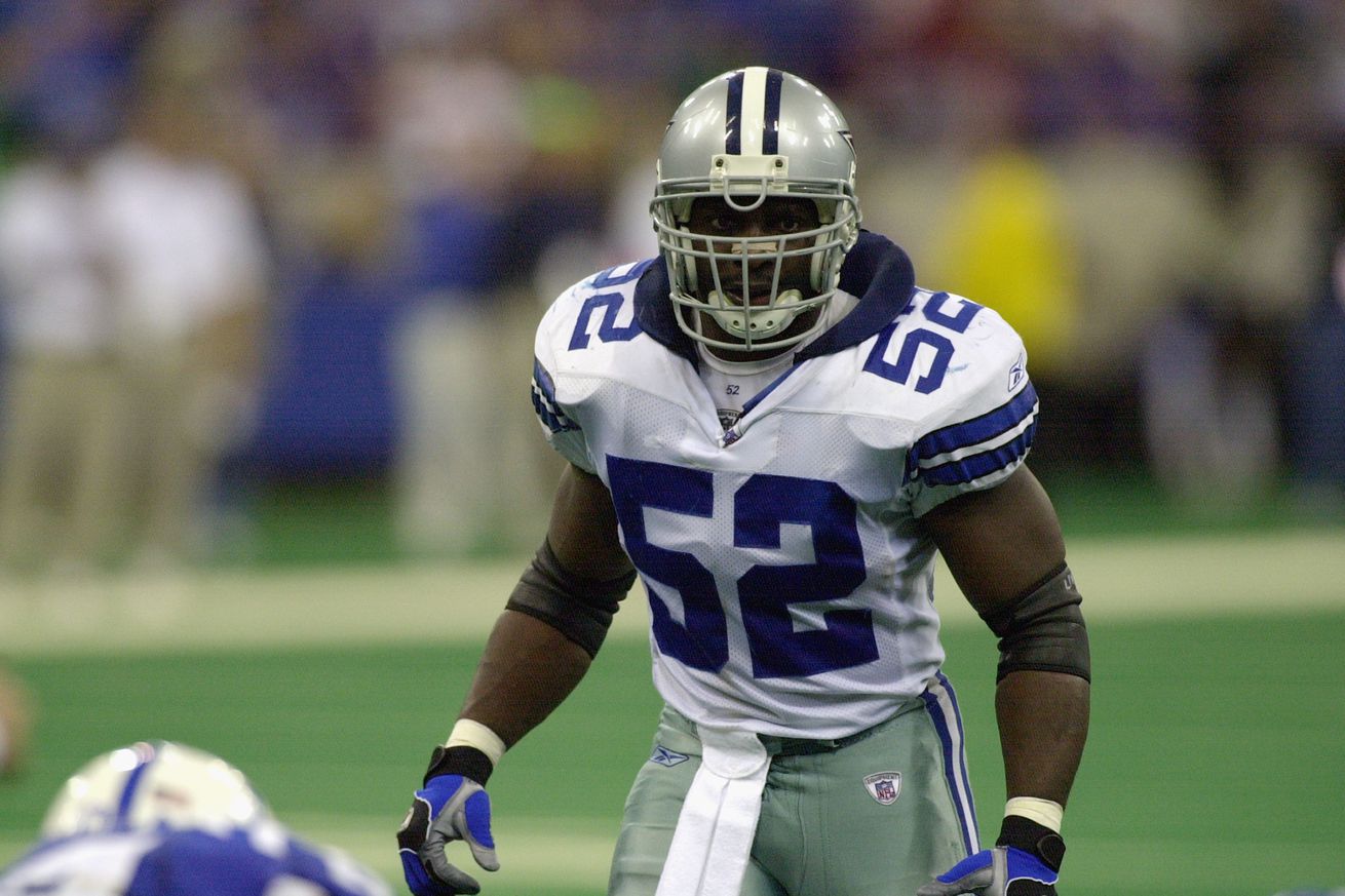 Dexter Coakley looks over the line of scrimmage