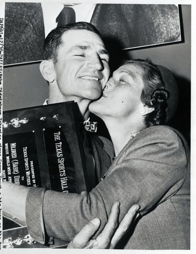 Babe Zaharias Kissing Sammy Baugh